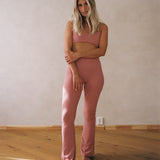Flared Yoga Tights Deep Pink