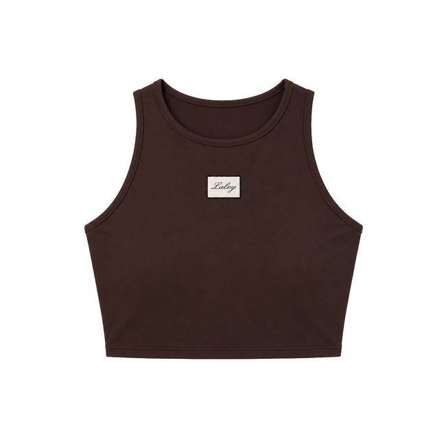 Espresso High Neck Yoga Top