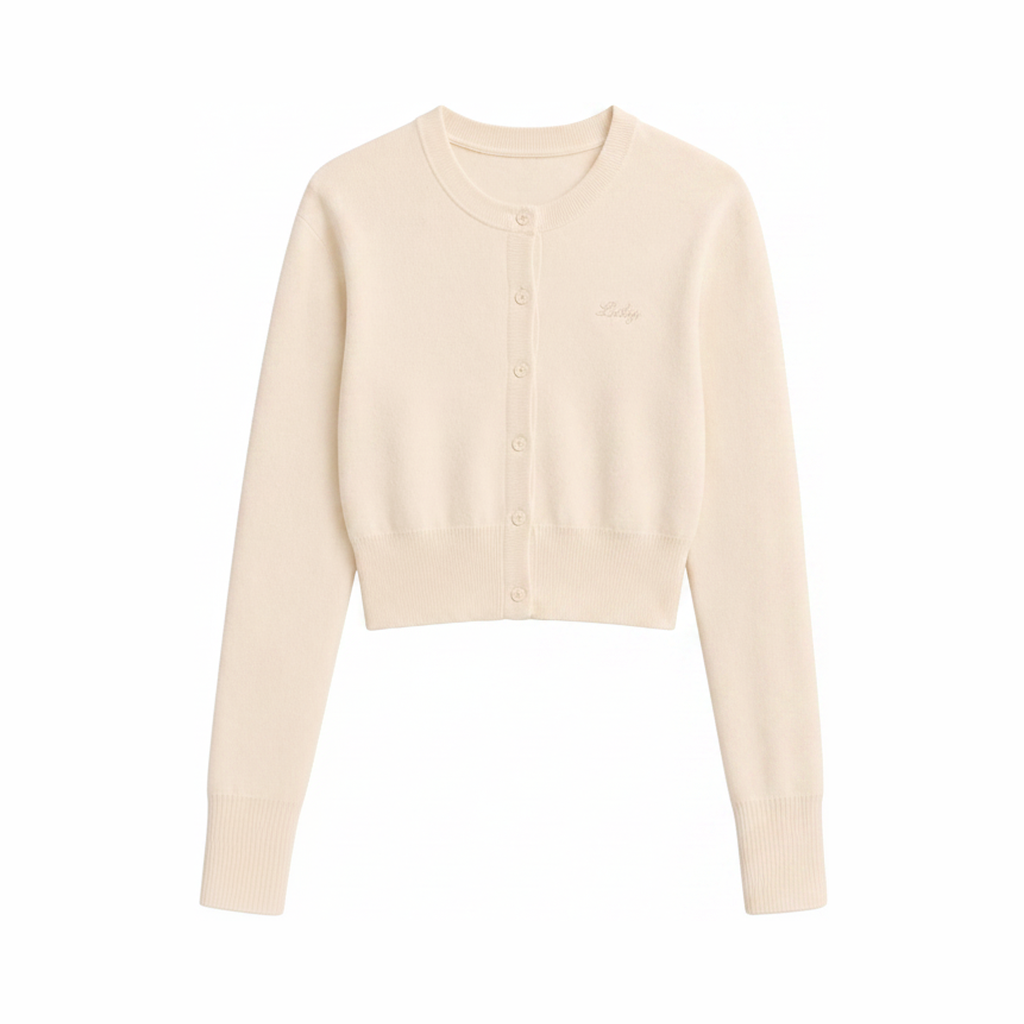 Fine knit cardigan offwhite