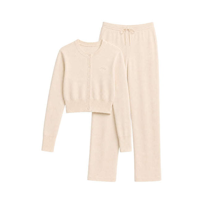 Fine Knit lounge set Off-white
