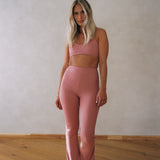 Flared Yoga Tights Deep Pink