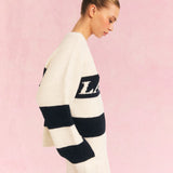 Blocked Striped Logo Knit Sweater