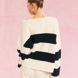 Blocked Striped Logo Knit Sweater