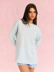 Boat Neck Knit Sweater Blue