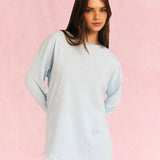Boat Neck Knit Sweater Blue