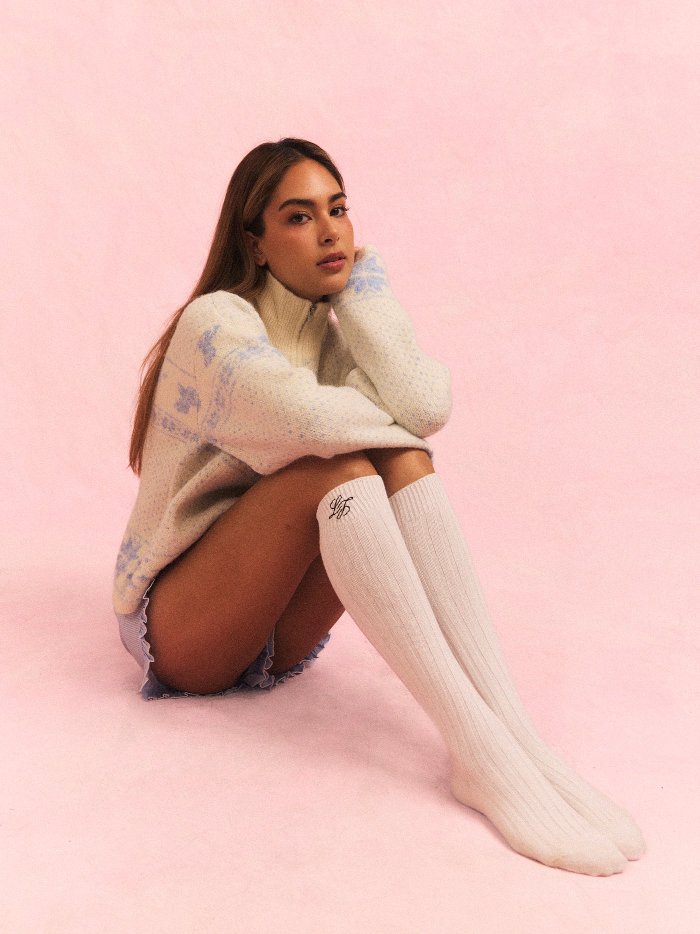 Monogram Knee Sock