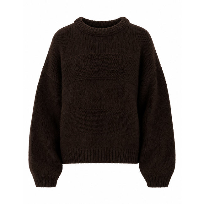 Chunky strikkegenser brun