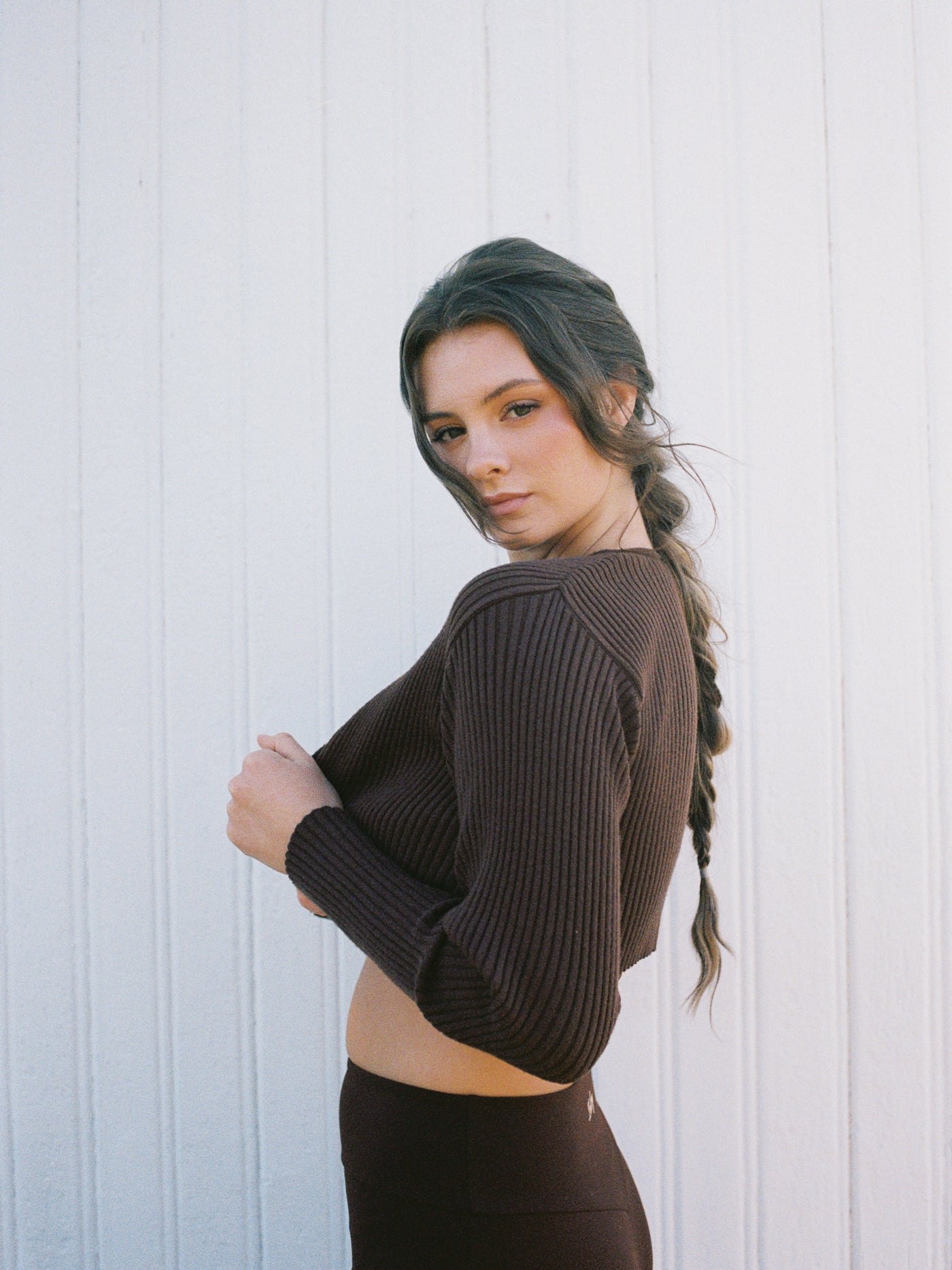 Light Knit Bolero Brown