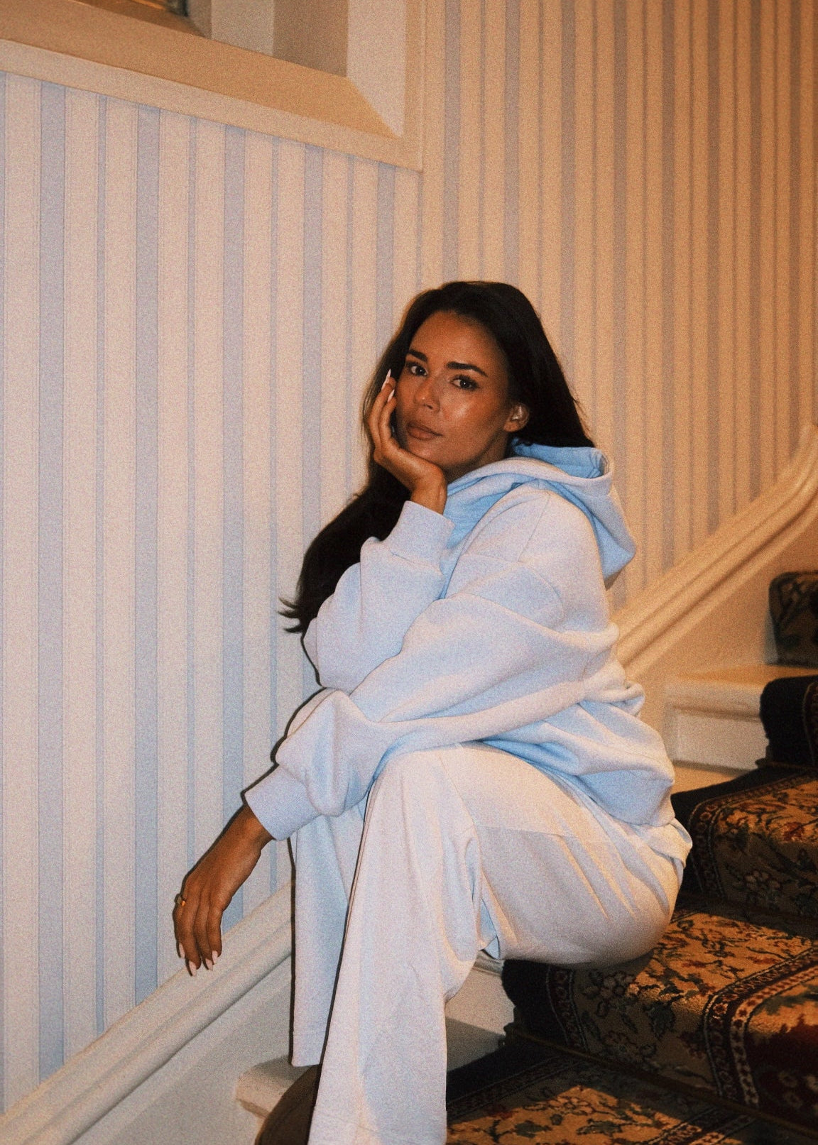 Back Logo Hoodie (himmelblå)