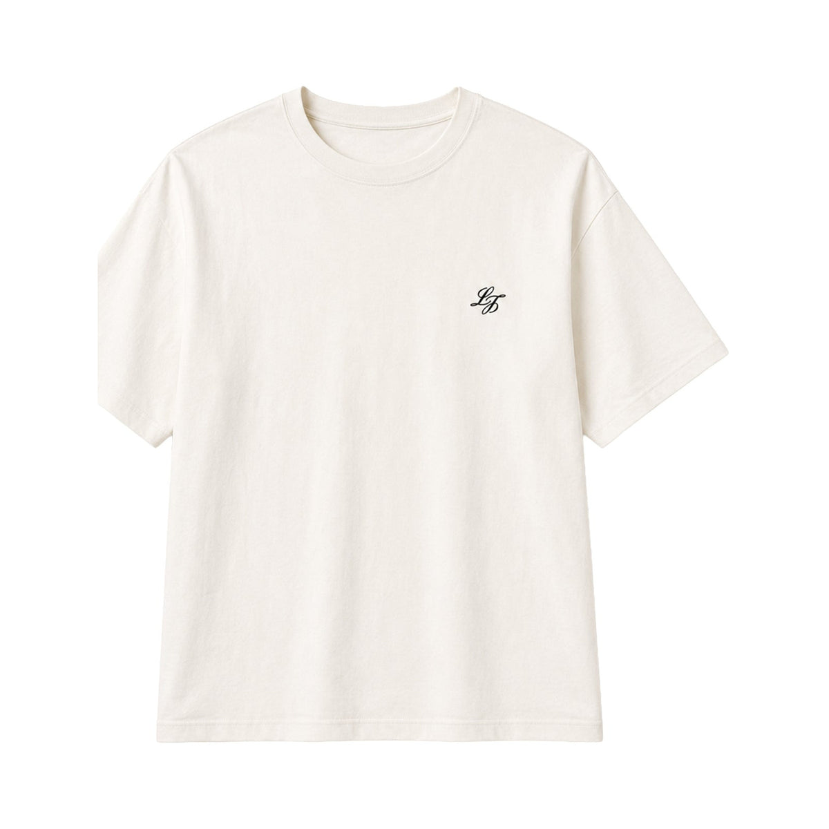 Boyfriend monogram t-skjorte hvit i hvit, produktbilde