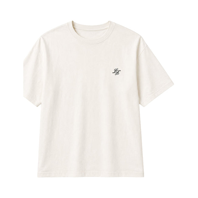 Boyfriend monogram t-skjorte hvit