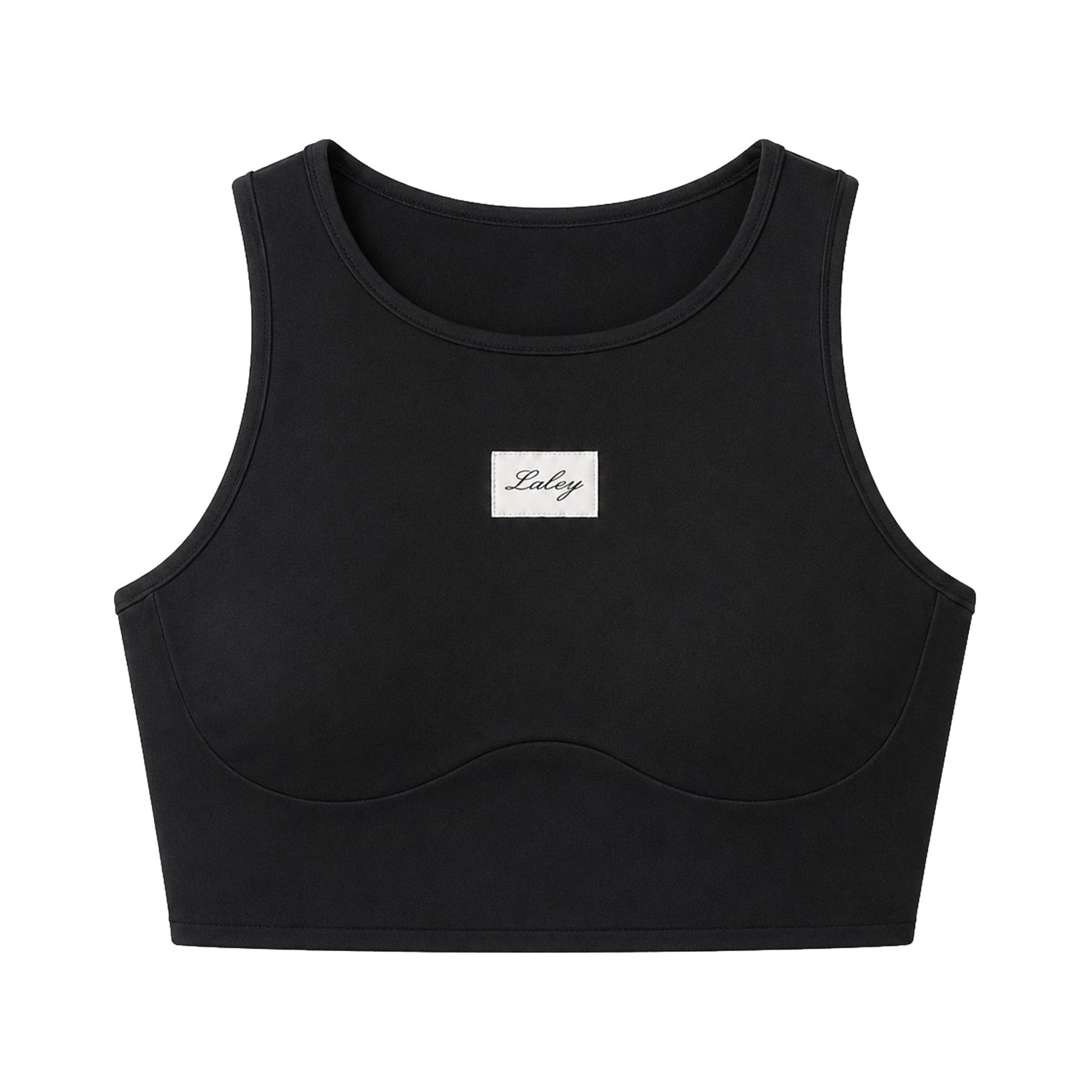 Cut out treningstopp svart, produktbilde