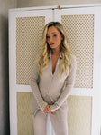 Rib Knit Cardigan Beige