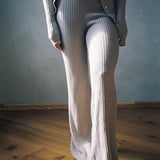 Rib Knit Pants Beige