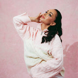 Blush cable zip cardigan