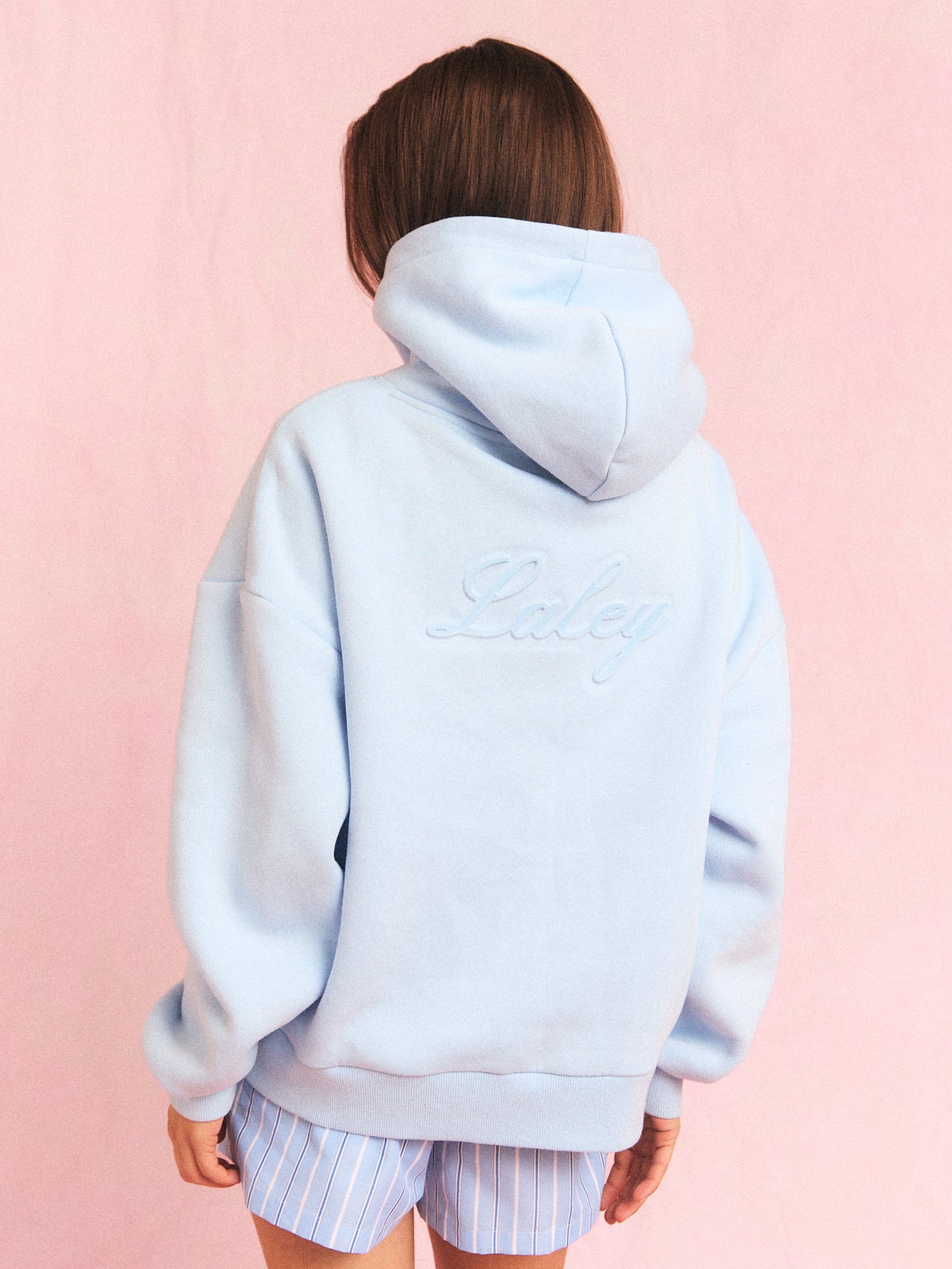Back Logo Hoodie (himmelblå)