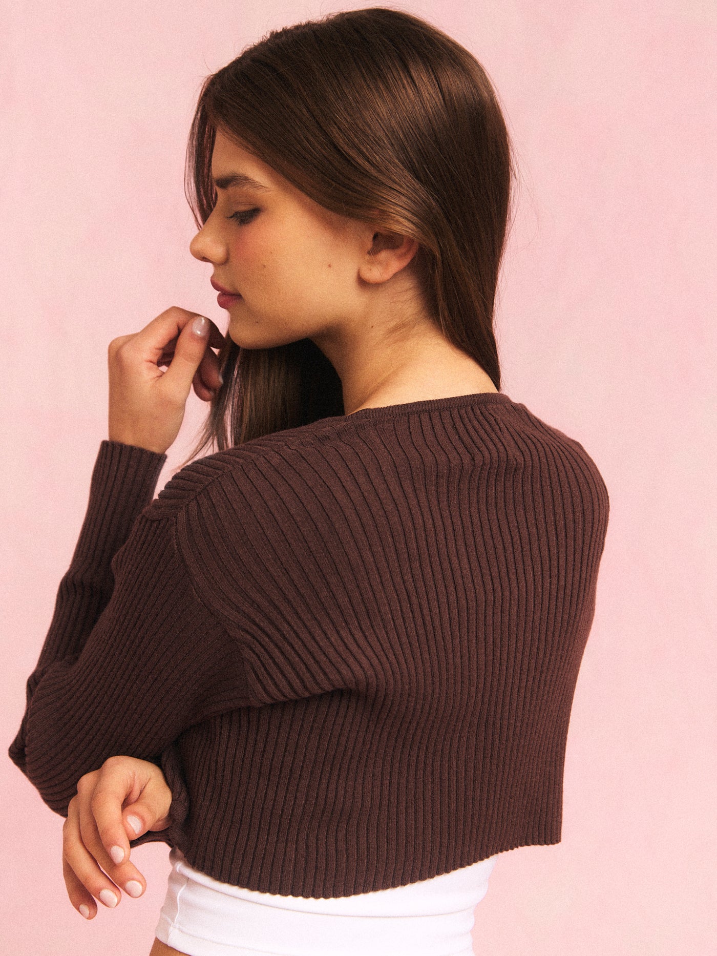 Light Knit Bolero Brown