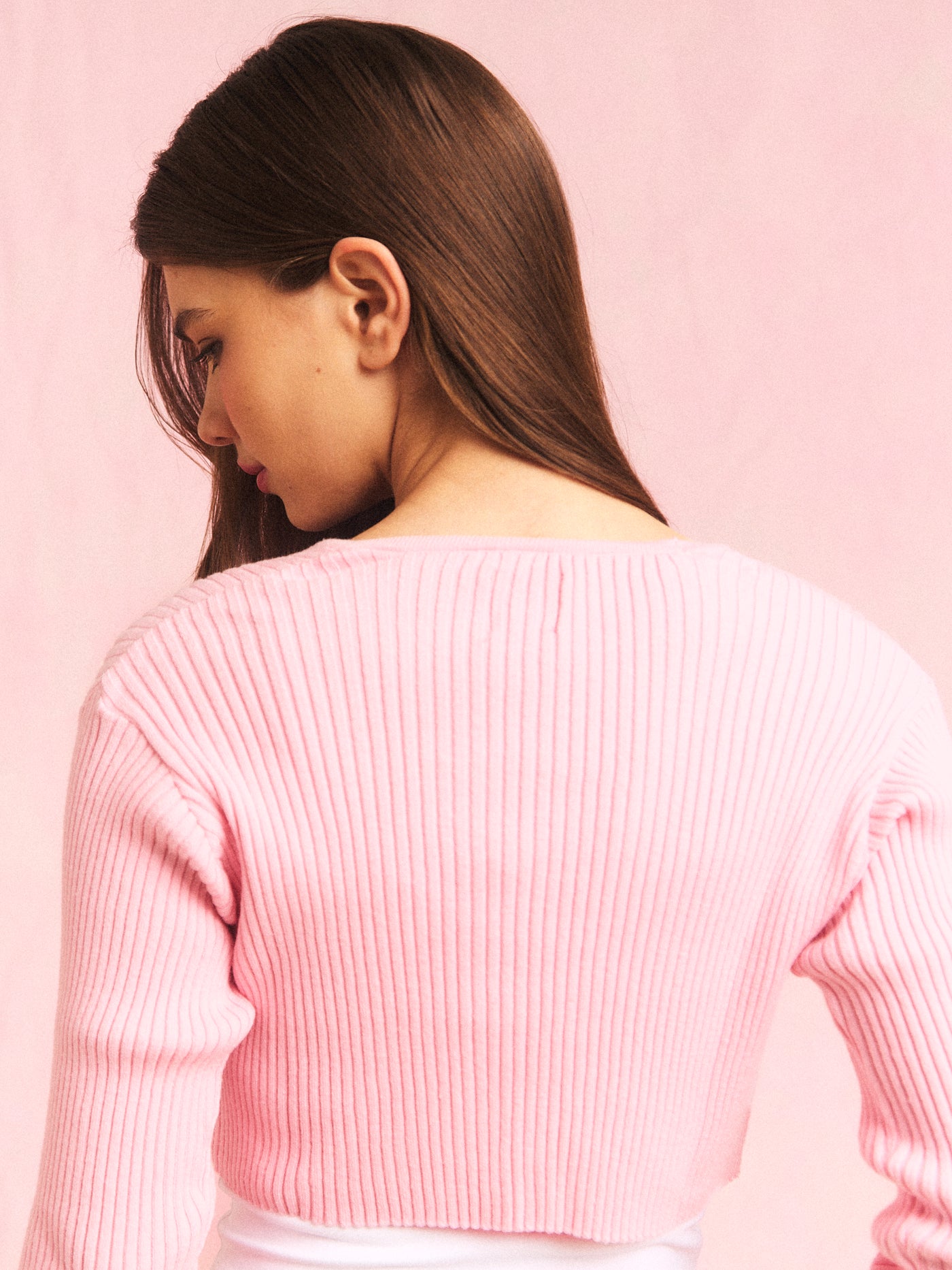Light Knit Bolero Pink