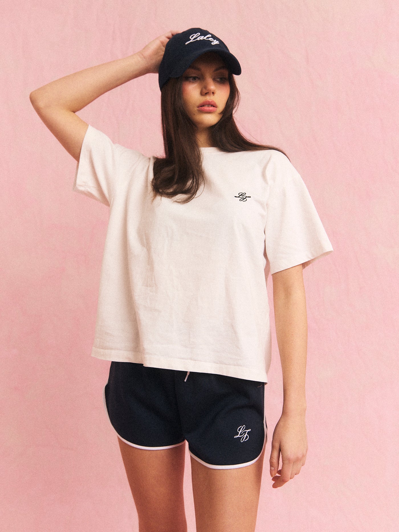 Boyfriend monogram t-skjorte i hvit, bilde 4