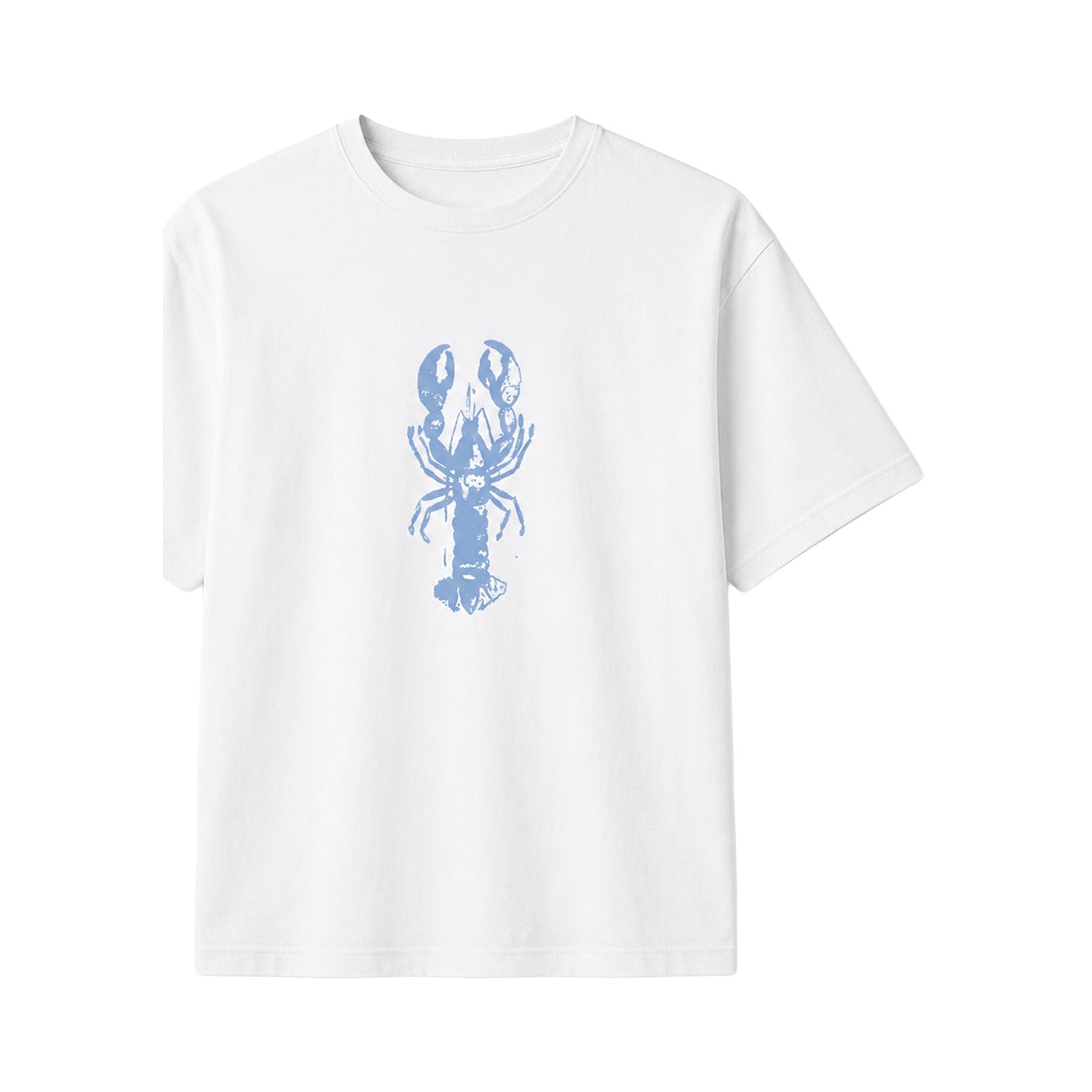 Crayfish oversized t-skjorte hvit i hvit, produktbilde