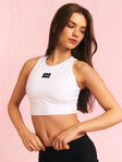 Cut Out Yoga Top - White