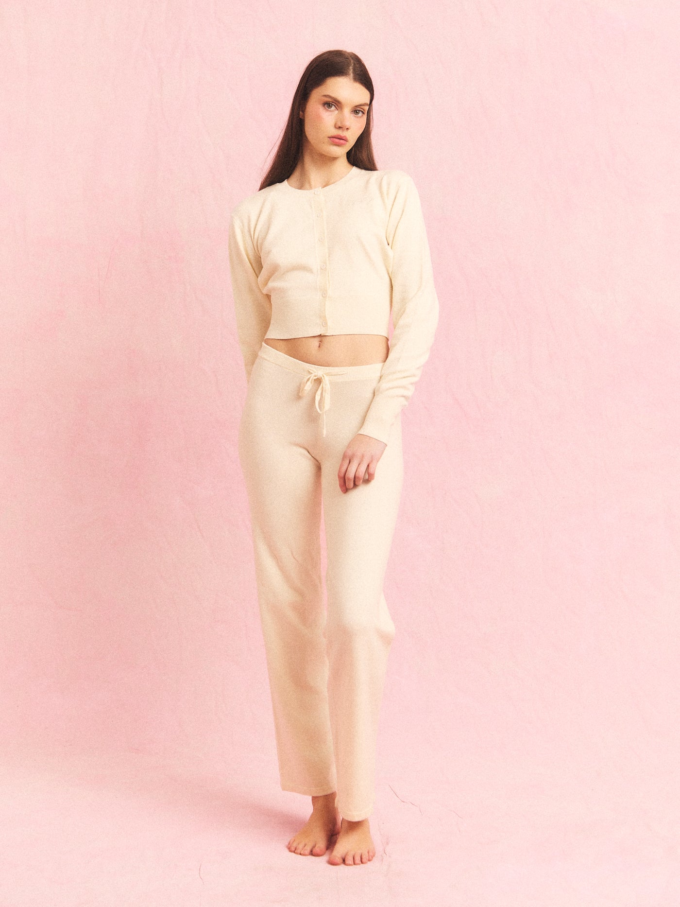 Knit Loungewear Set Off-White