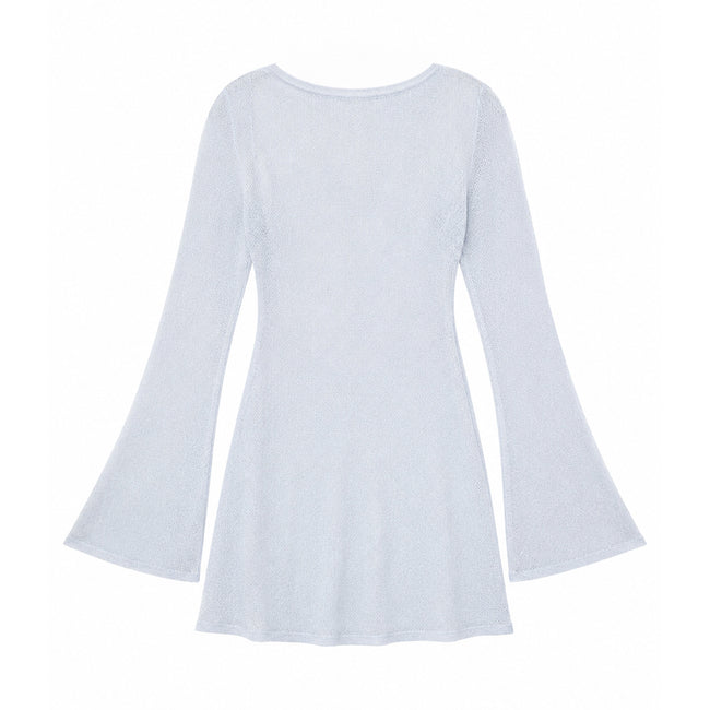 Mina Sheer Knit kjole Lyseblå
