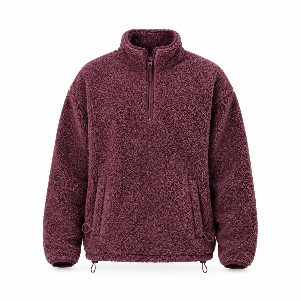 Oversized Teddy Fleece Plum Wine
